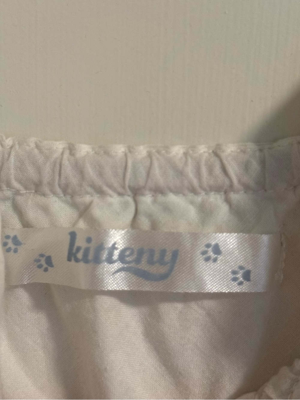American Vintage White Cotton Lace-Trim Babydoll Chemise Top - Picture 5 of 6